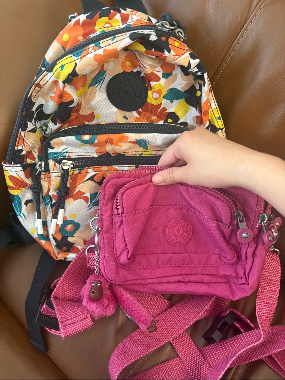Kipling Bundle floral backpack and pink 3 in 1 style bag
